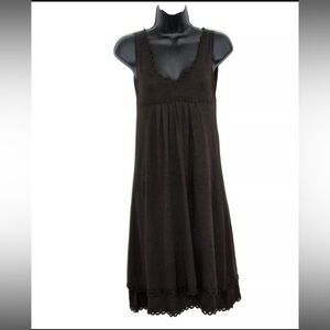 Milly S knitted dress silk bamboo
brown sleeveless empire waist
